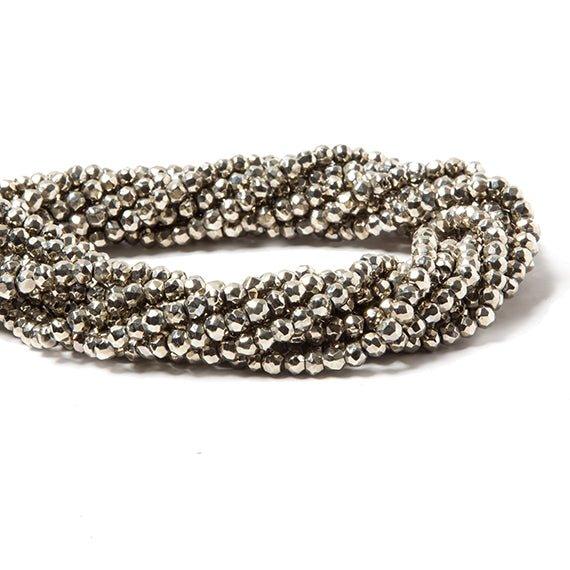 3.5-4mm Metallic Dark Champagne plated Pyrite faceted rondelle Beads 106 pcs - The Bead Traders