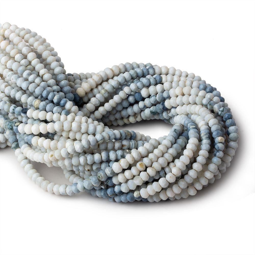 3.5-4mm Owyhee Opal faceted rondelle beads 13 inch 90 pieces - The Bead Traders