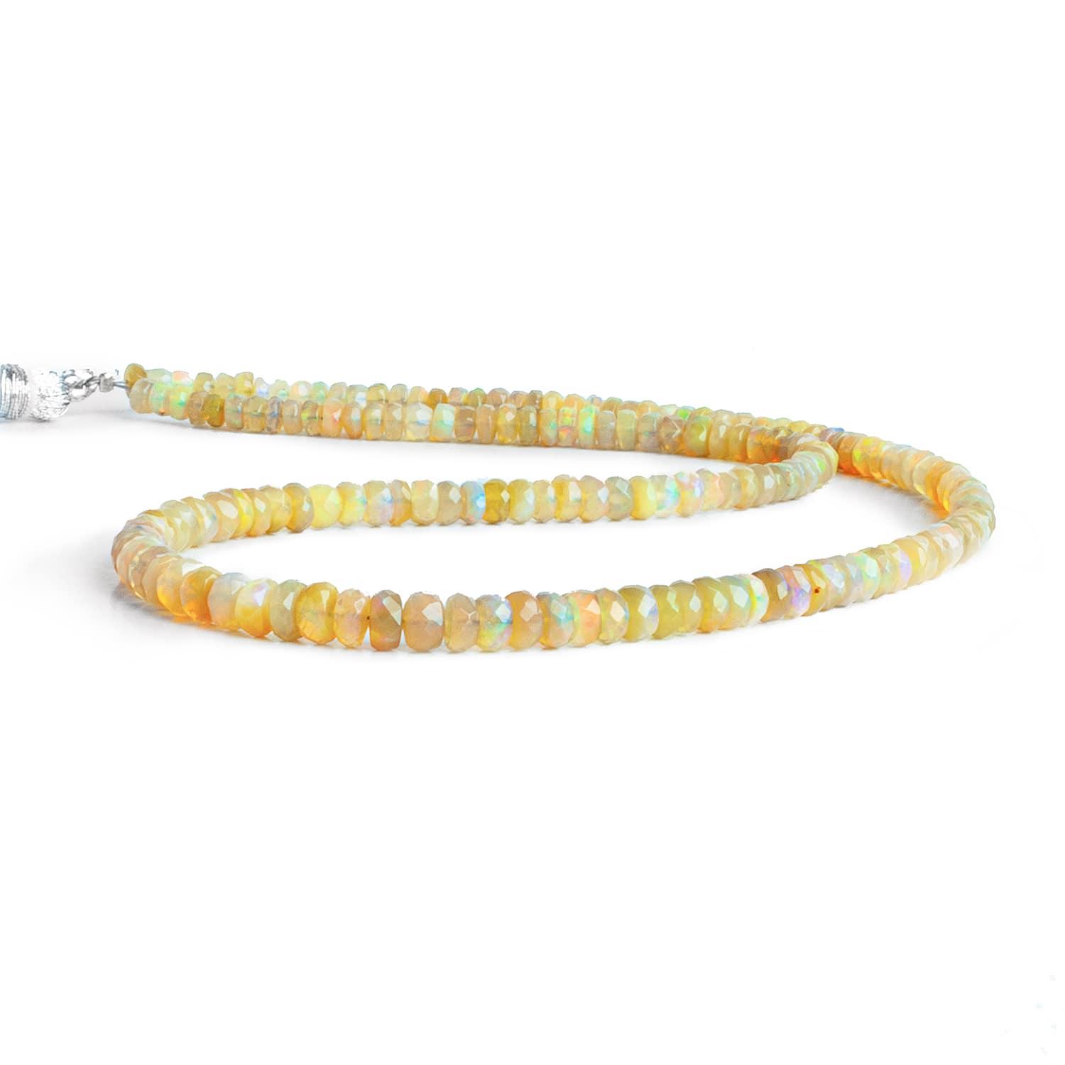 3.5-5mm Light Ethiopian Opal Faceted Rondelles 15 inch 155 beads - The Bead Traders