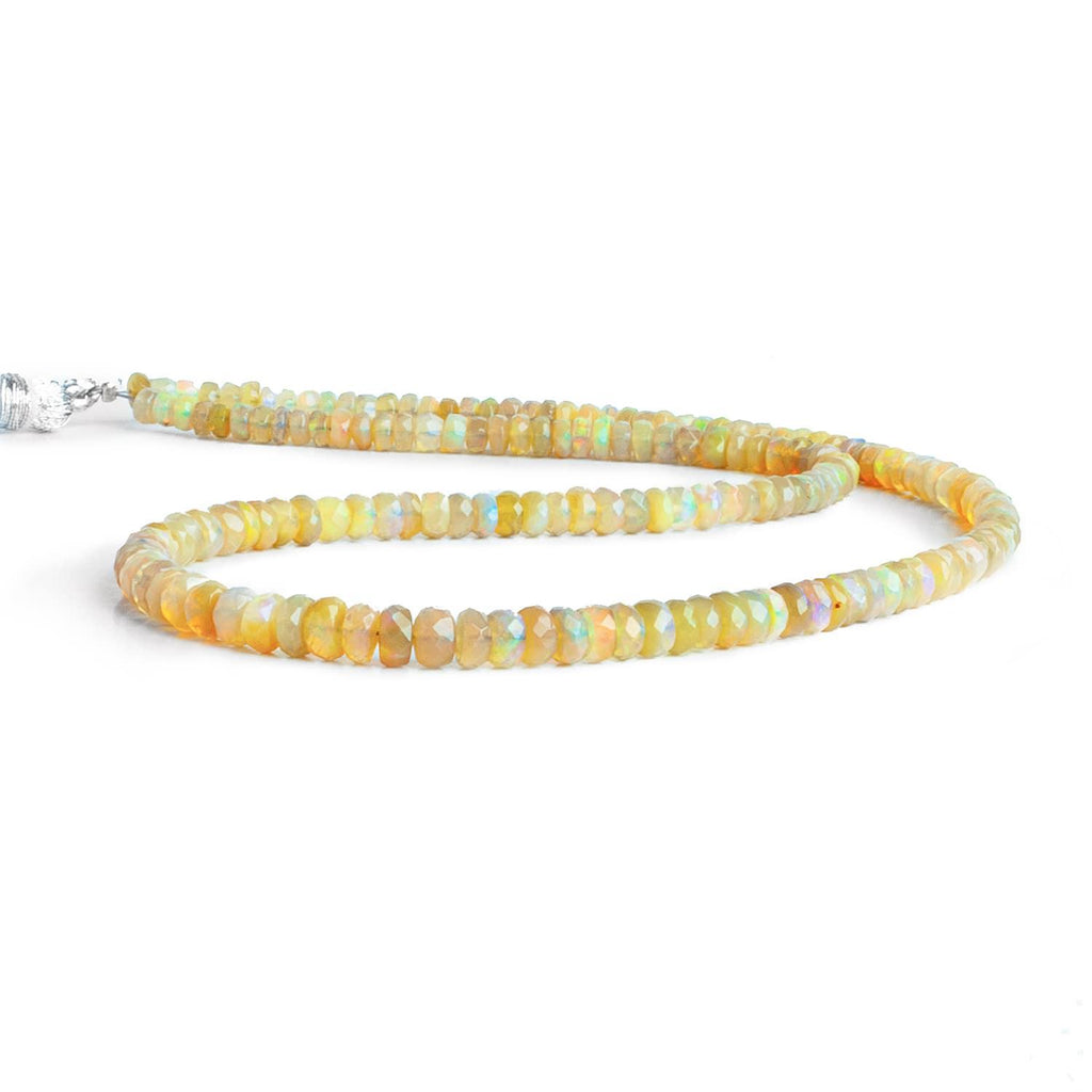 3.5-5mm Light Ethiopian Opal Faceted Rondelles 15 inch 155 beads - The Bead Traders