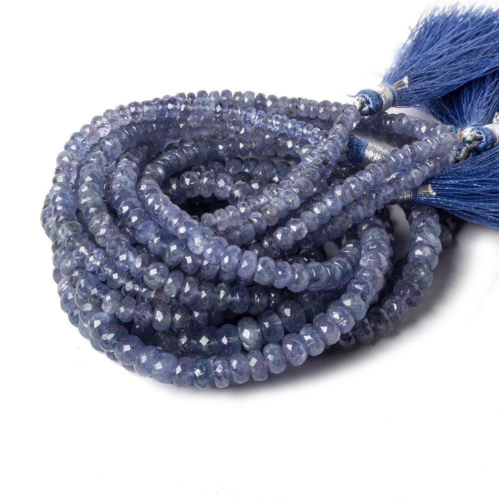 3.5-6mm Tanzanite faceted rondelle beads 18 inch 150 pcs - The Bead Traders