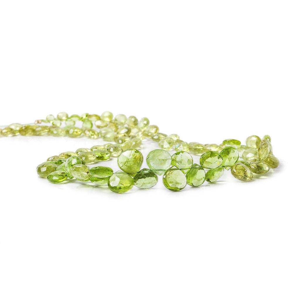 3.5-9mm Peridot faceted heart briolette beads 16 inch 103 pieces - The Bead Traders