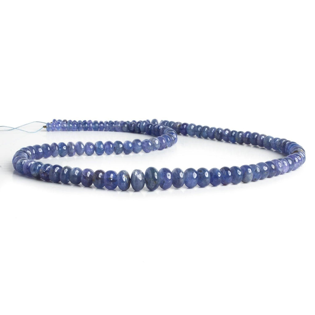 3.5-9mm Tanzanite Plain Rondelles 18 inch 120 beads - The Bead Traders