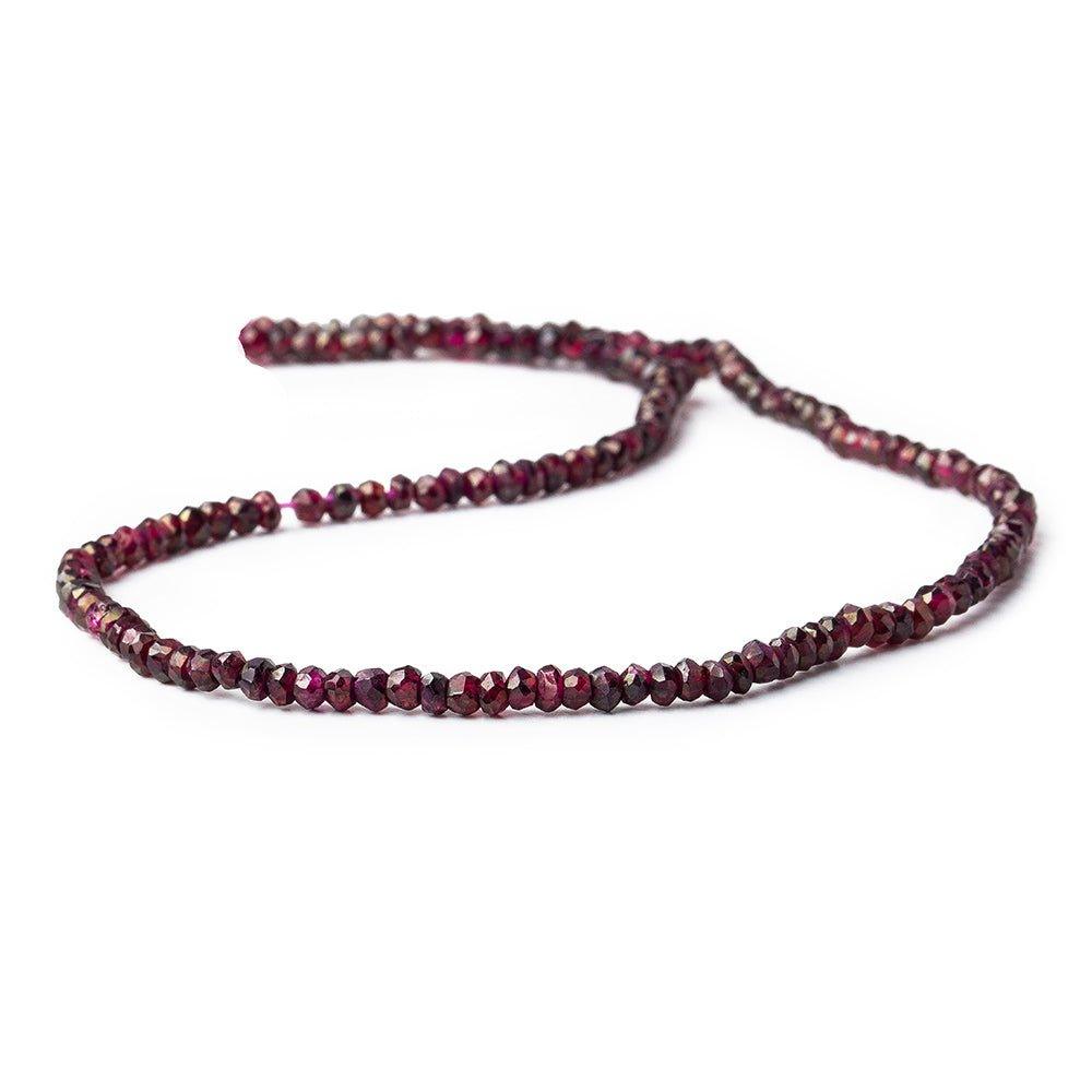 3.5mm - 4mm Garnet faceted rondelles 13 inch 128 beads - The Bead Traders