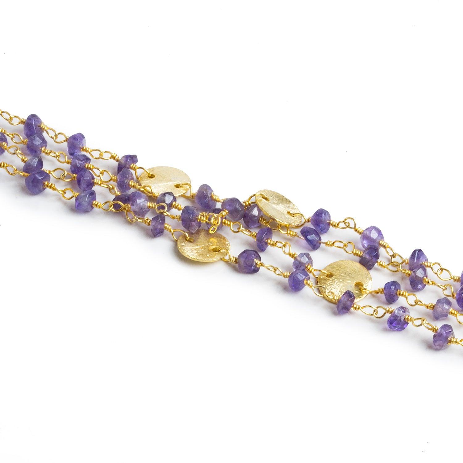 3.5mm Amethyst Rondelle Gold Chain - Lot of 3ft 5 inches - The Bead Traders