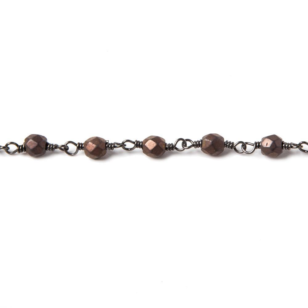 3.5mm Bronze plated Hematite Black Gold plated Chain by the foot 32 pieces - The Bead Traders