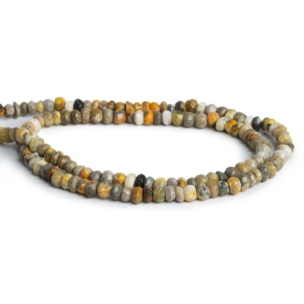 3.5mm Bumblebee Jasper Faceted Rondelles 12 inch 125 beads - The Bead Traders