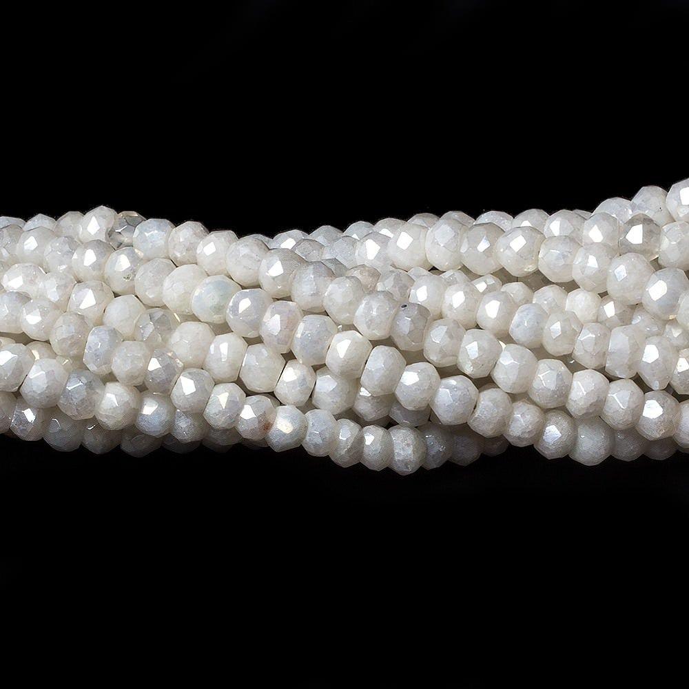3.5mm Mystic White Quartz Faceted Rondelles 13 inch 128 pieces - The Bead Traders