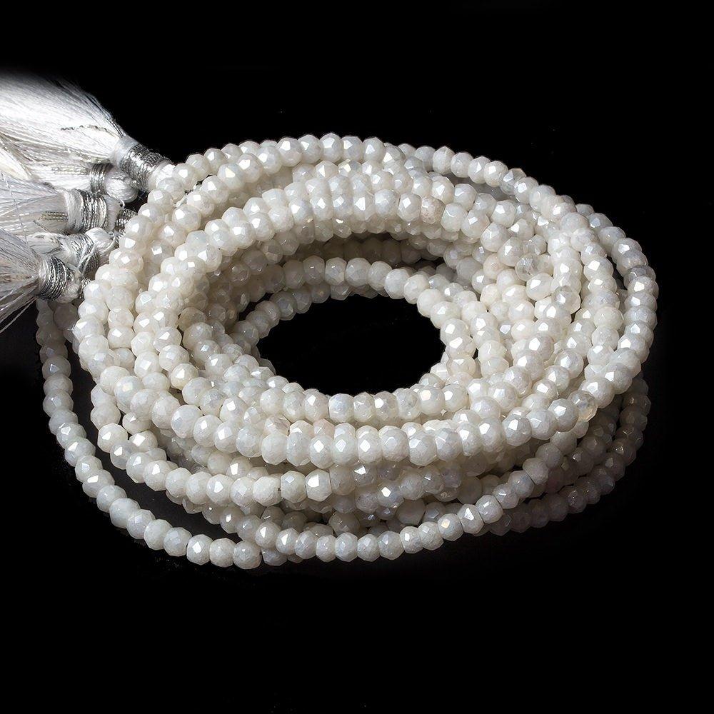 3.5mm Mystic White Quartz Faceted Rondelles 13 inch 128 pieces - The Bead Traders
