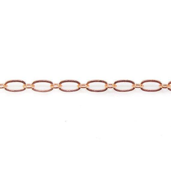 3.5mm Rose Gold plated Drawn Oval & Link Chain sold by the foot - The Bead Traders