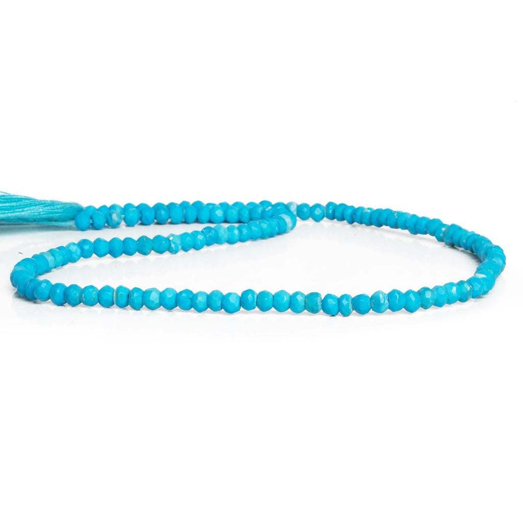 3.5mm Turquoise Howlite faceted rondelle beads 13 inch 125 pieces - The Bead Traders