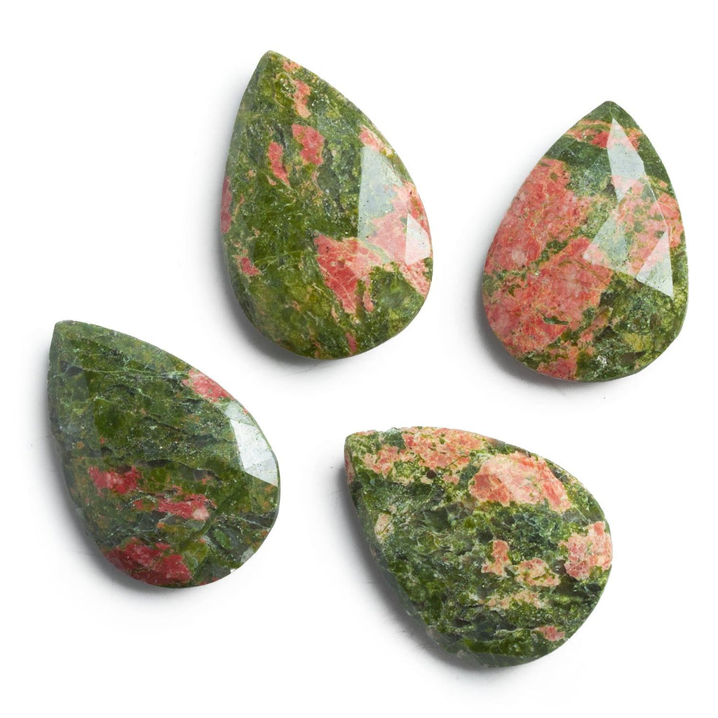 35mm Unakite Jasper Faceted Pear Focal Bead 1 Piece - The Bead Traders