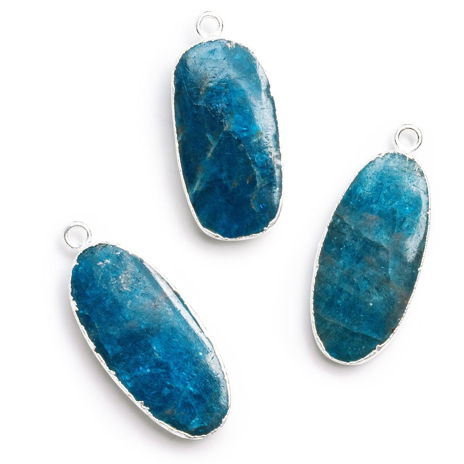 35x15mm Silver Leafed Apatite Oval Pendant 1 Bead - The Bead Traders