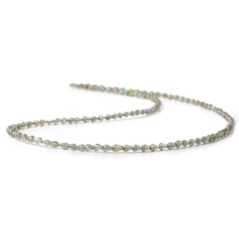 3.5x3-4.5x3mm Labradorite Straight Drilled Tear Drops 18 inch 115 beads AAA - The Bead Traders