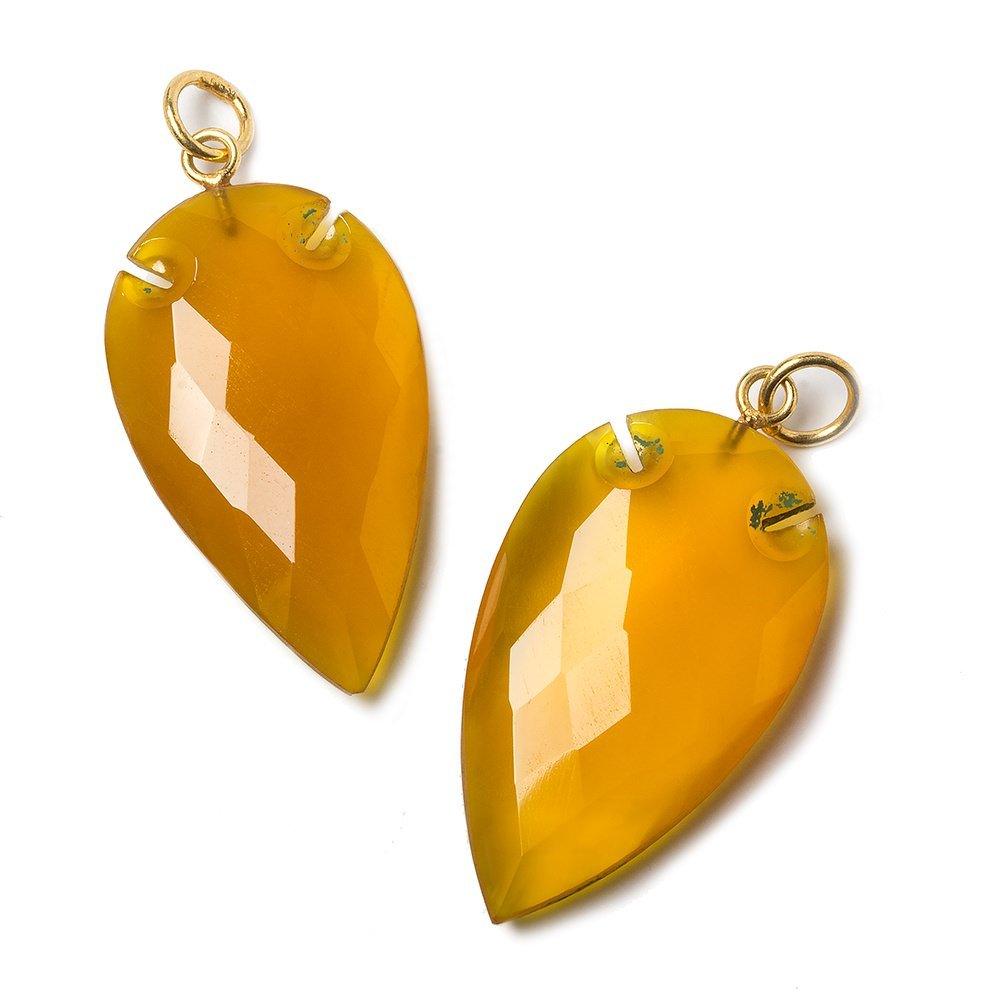 36x20mm Golden Chalcedony Faceted Arrowhead Focal Pendant 1 piece - The Bead Traders
