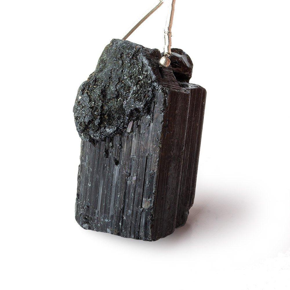 36x21mm Black Tourmaline Natural Crystal Cluster Pendant 1 piece - The Bead Traders