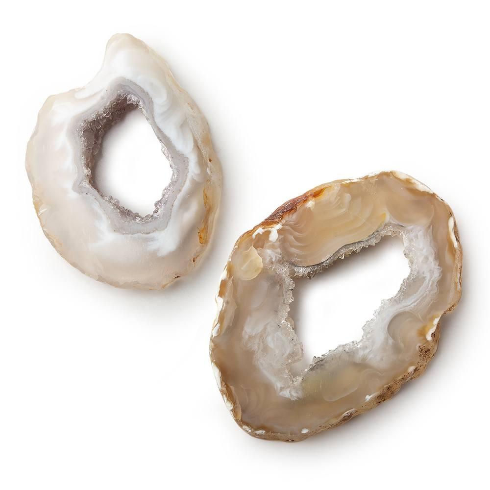 37x27mm Occo Agate Drusy Slices Undrilled Set of 2 - The Bead Traders