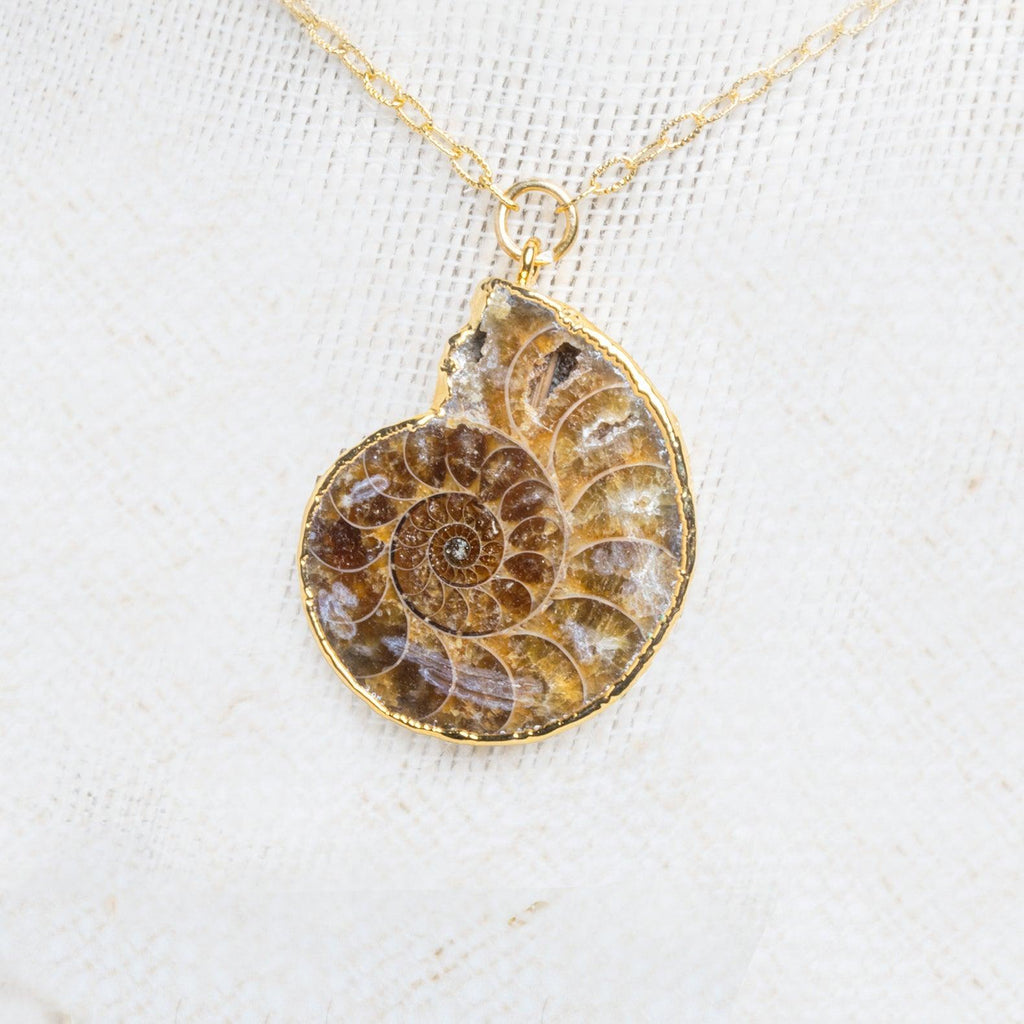37x30mm Gold Leafed Ammonite Focal 1 Bead - The Bead Traders