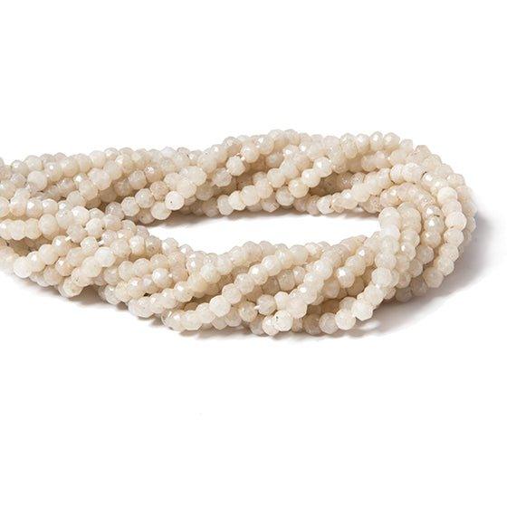 3.8mm Mystic White Agate faceted rondelle Beads 13 inch 114 pieces - The Bead Traders