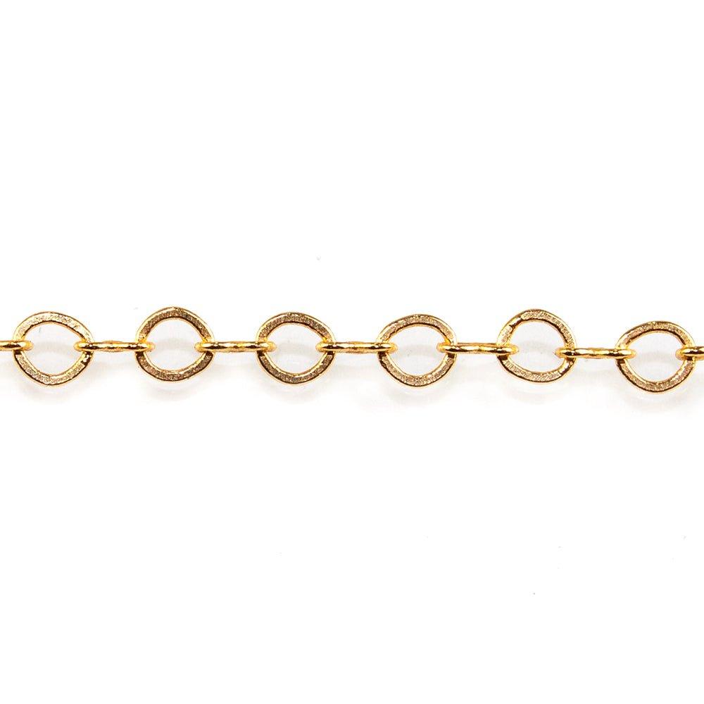 3mm 22kt Gold plated Oval and Bowtie Link Chain sold by the foot - The Bead Traders