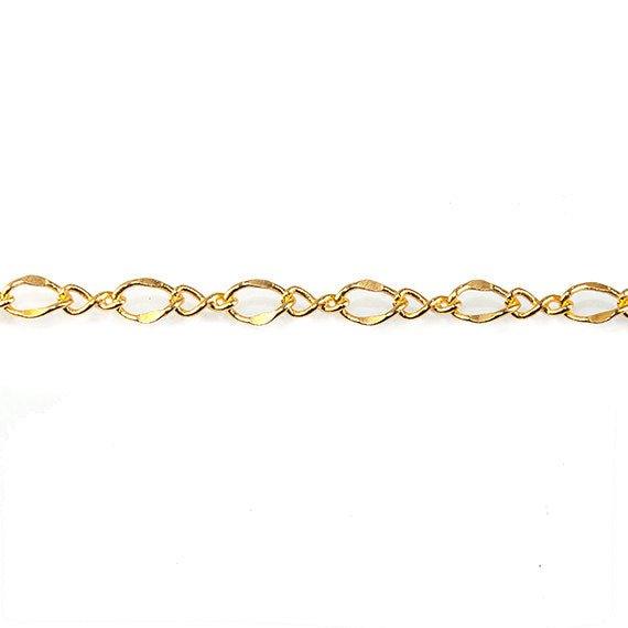 3mm 22kt Gold plated Oval and Twist Link Chain by the Foot - The Bead Traders
