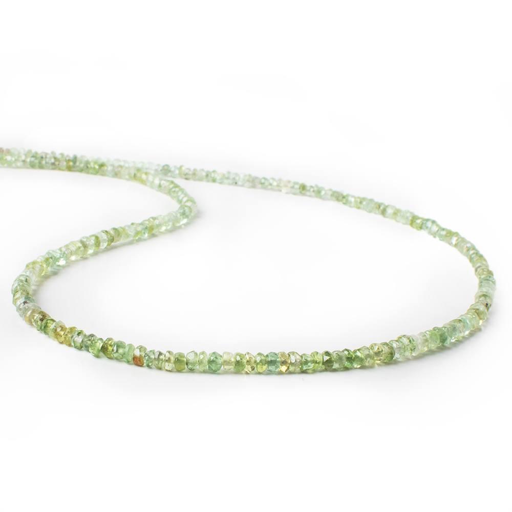 3mm Afghani Green Tourmaline Faceted Rondelle Beads 14 inch 143 beads - The Bead Traders