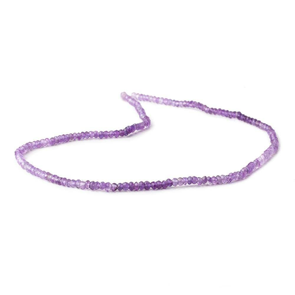 3mm Amethyst faceted rondelle beads 13.5 inch 110 pieces - The Bead Traders