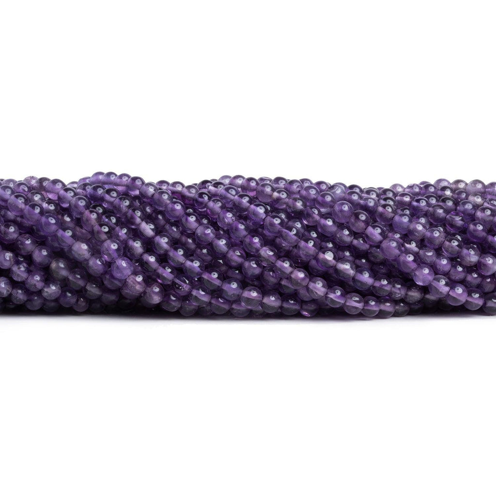 3mm Amethyst Plain Rounds 14 inch 110 beads - The Bead Traders