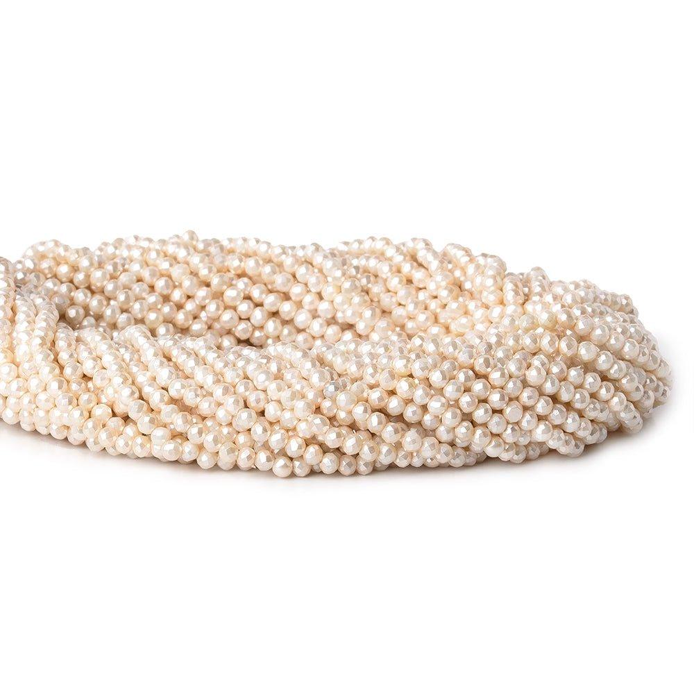 3mm Ballet Pink Shell Pearl micro faceted round beads 13 inch 133 pieces - The Bead Traders