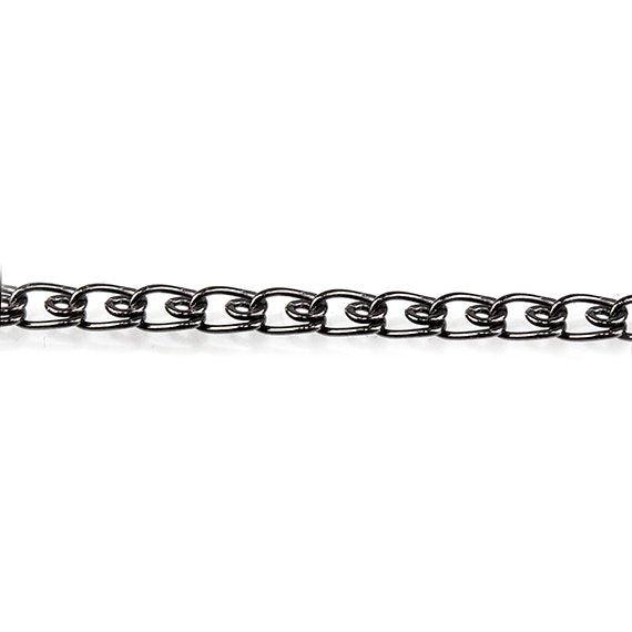 3mm Black Gold plated Loop Link Chain by the Foot - The Bead Traders