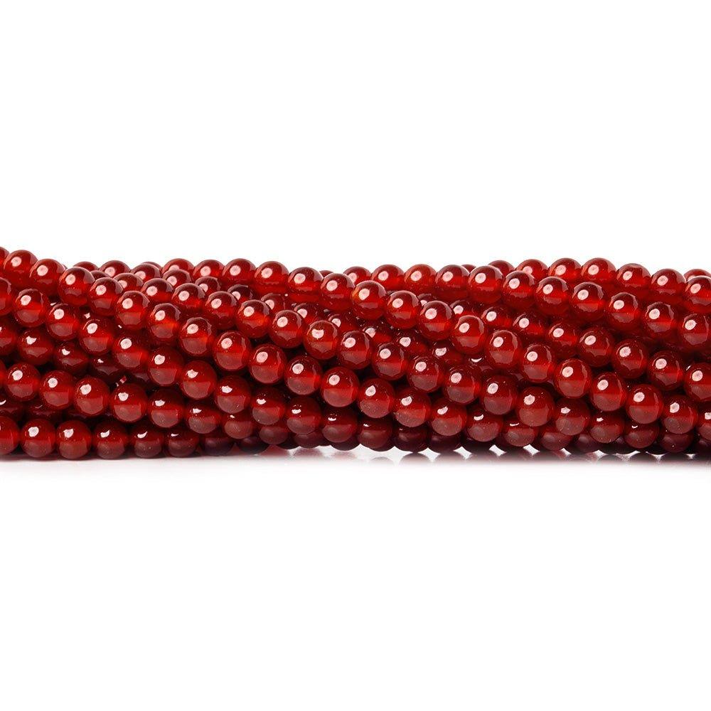 3mm Carnelian Plain Round Beads 15.5 inch 120 pieces - The Bead Traders