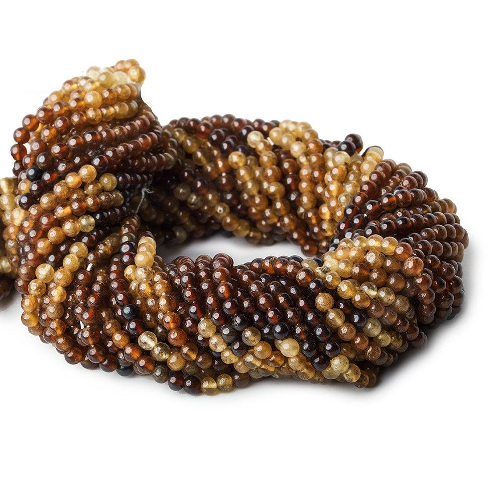 3mm Hessonite Garnet plain rounds 13 inch 108 beads - The Bead Traders