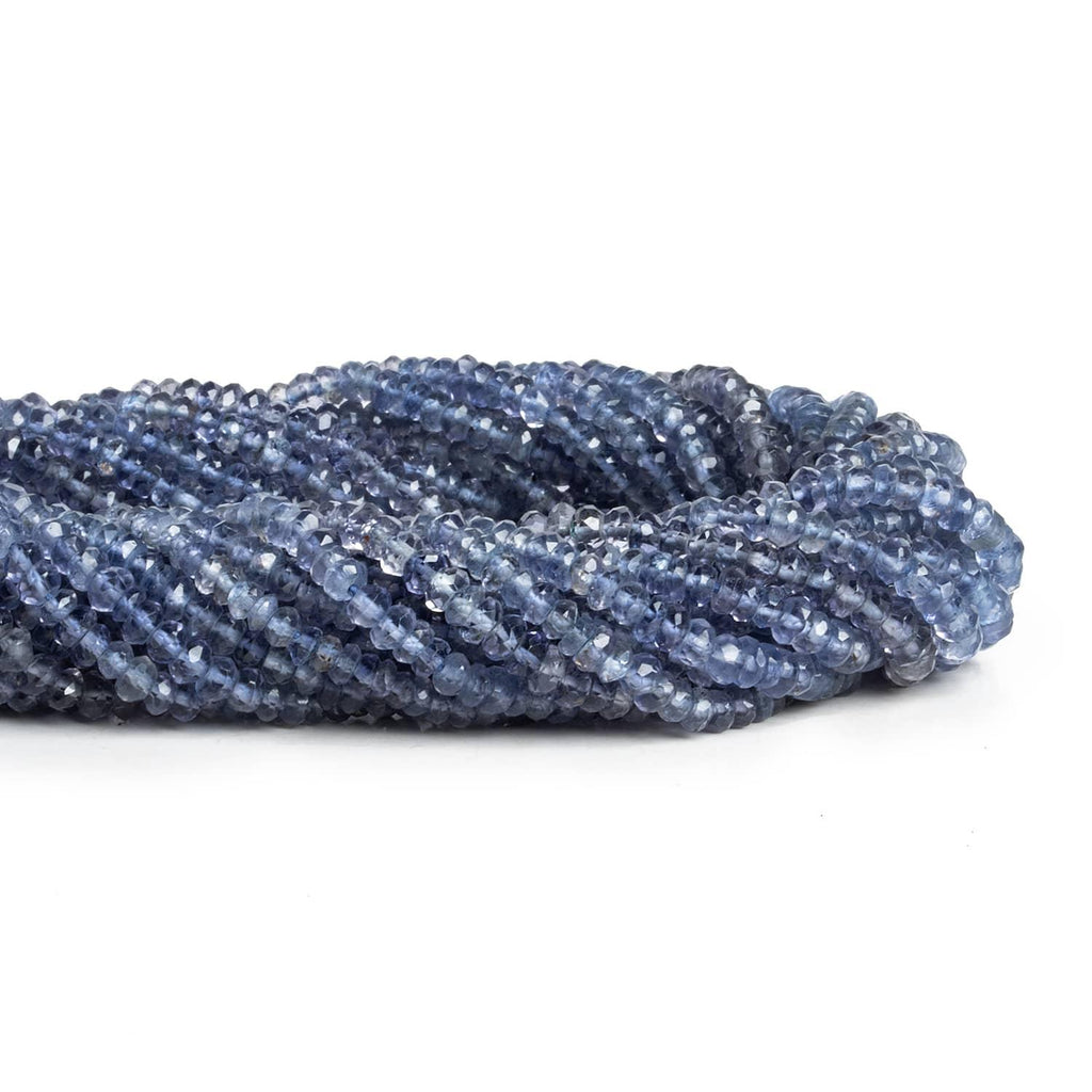 3mm Iolite Faceted Rondelles 13 inch 180 beads - The Bead Traders