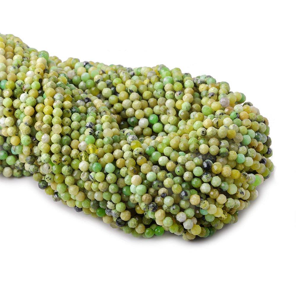 3mm Lemon Chrysoprase microfaceted round beads 13 inch 100 pieces - The Bead Traders