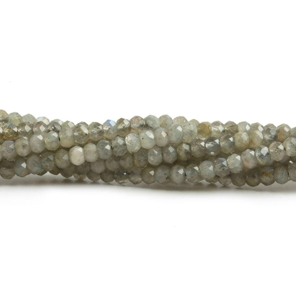 3mm Light Labradorite MicroFaceted rondelles 13 inch 150 beads - lot of 13 strands - The Bead Traders