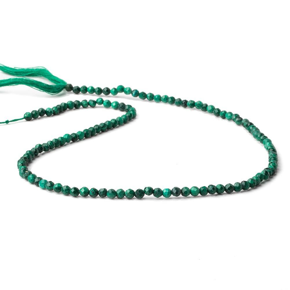 3mm Malachite micro faceted round beads 13 inch 119 pieces - The Bead Traders