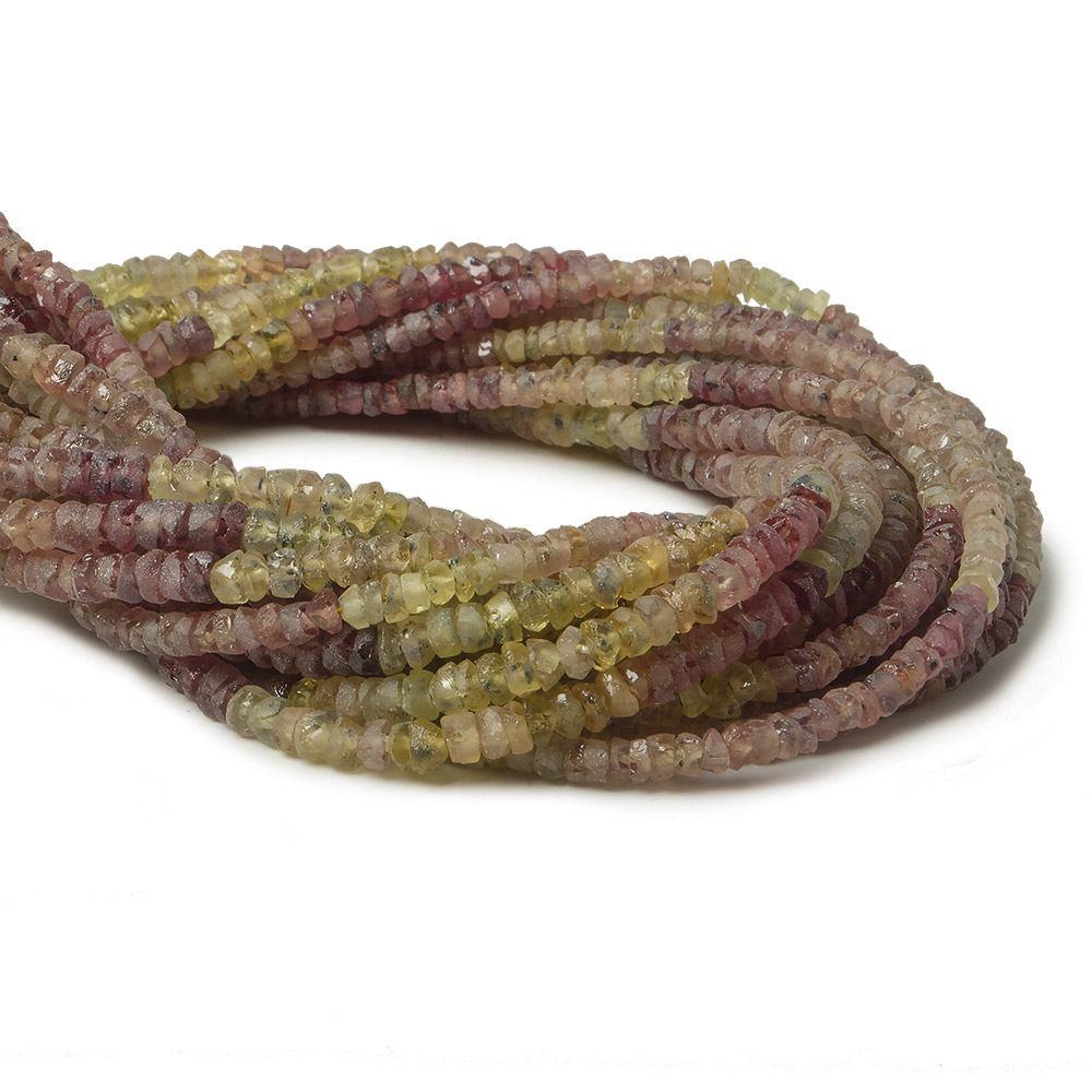 3mm Matte Fancy Sapphire faceted rondelle beads 16 inch 273 pieces - The Bead Traders