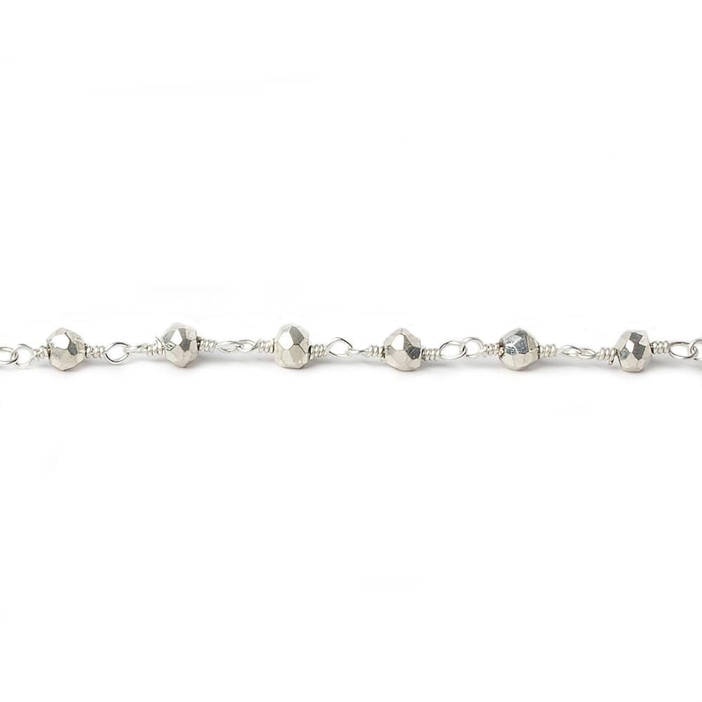 3mm Metallic Silver plated Pyrite Silver plated Chain 10ft lot - The Bead Traders