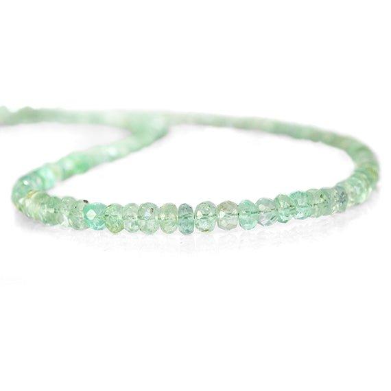 3mm Mint Green Fluorite faceted rondelle beads 11 inch 133 pieces - The Bead Traders