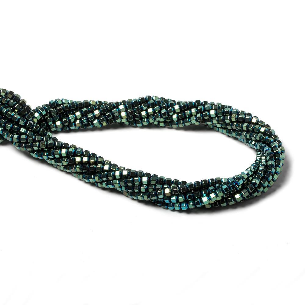 3mm Mystic Hematite rounded corner cube Beads 15.5 inch 180 pieces - The Bead Traders
