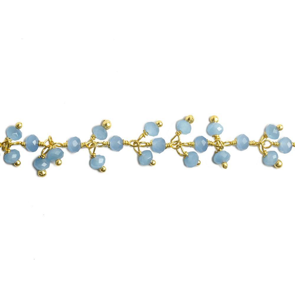 3mm Periwinkle Crystal rondelle Gold Dangling Chain by the foot 97 beads - The Bead Traders