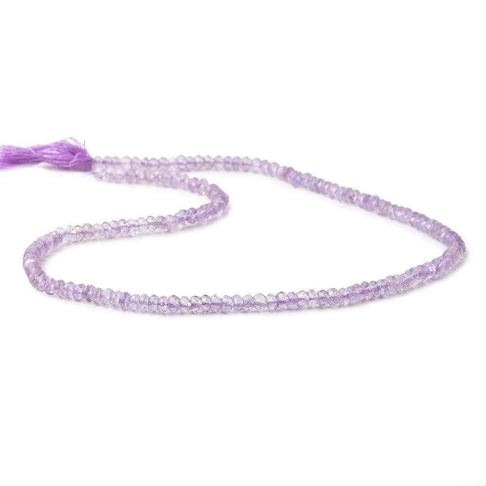 3mm Pink Amethyst faceted rondelle beads 13 inch 174 pieces - The Bead Traders