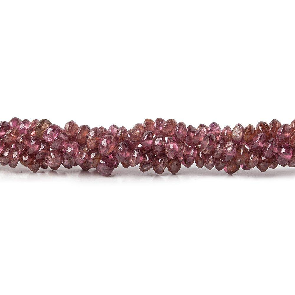 3mm Pink Tourmaline irregular plain rondelle Beads 14 inch 128 pieces - The Bead Traders