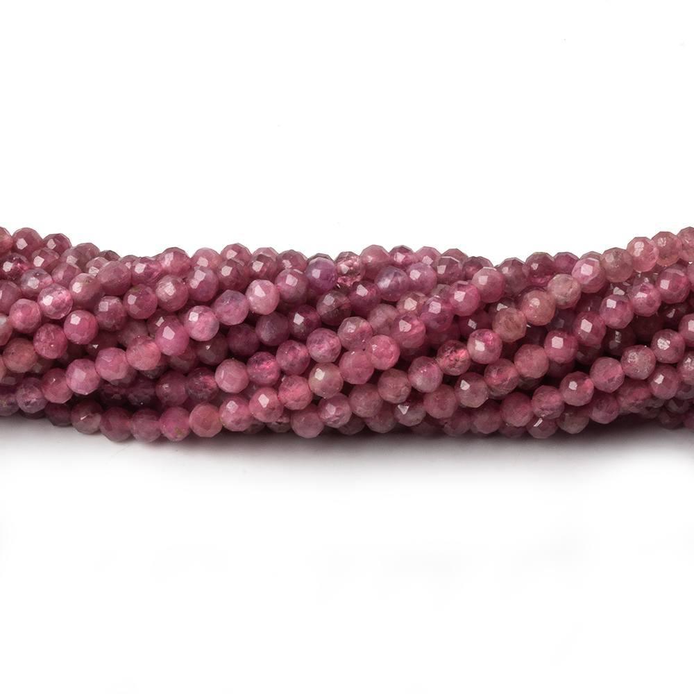 3mm Pink Tourmaline micro faceted rounds 13 inch 115 beads - The Bead Traders