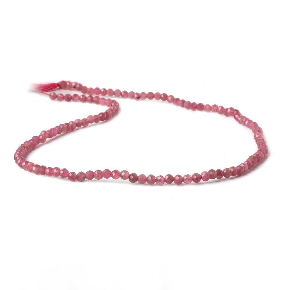 3mm Pink Tourmaline micro faceted rounds 13 inch 115 beads - The Bead Traders