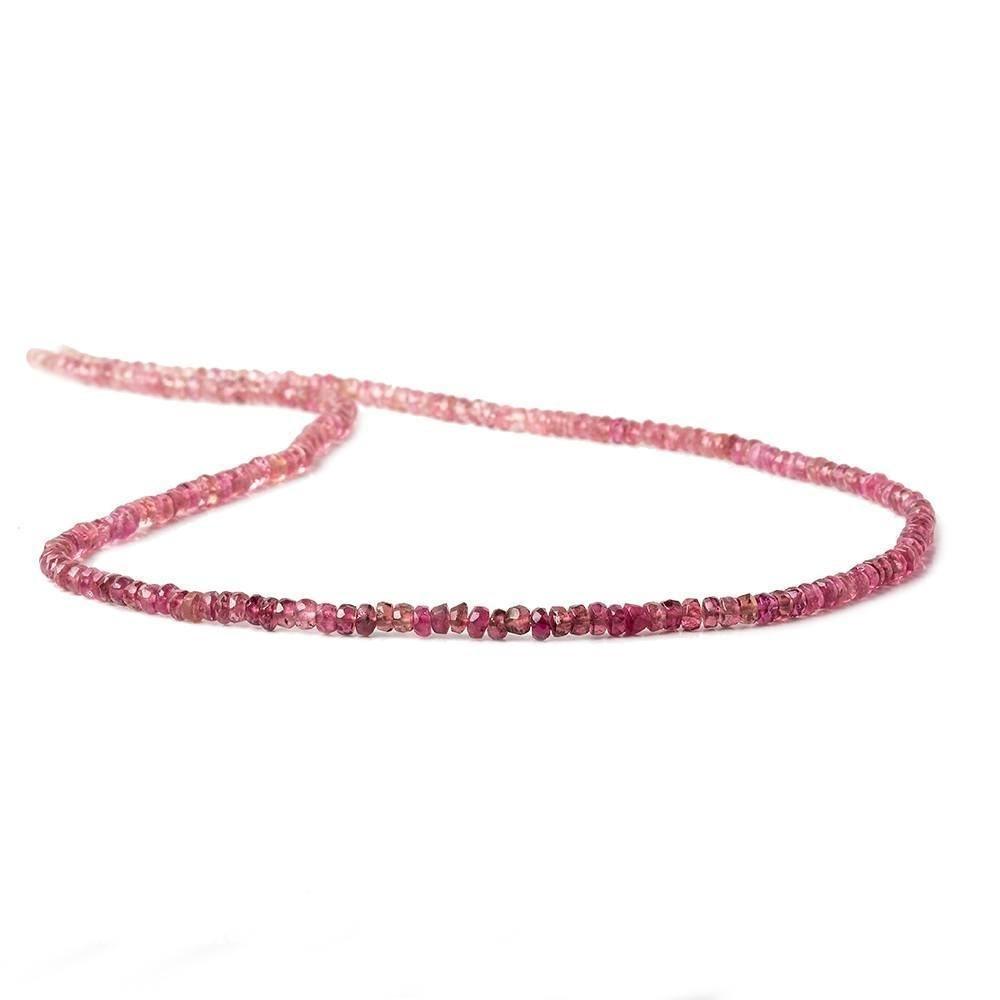 3mm Pink Tourmaline multi-tonal Faceted Rondelle 14 inch 220 pieces - The Bead Traders