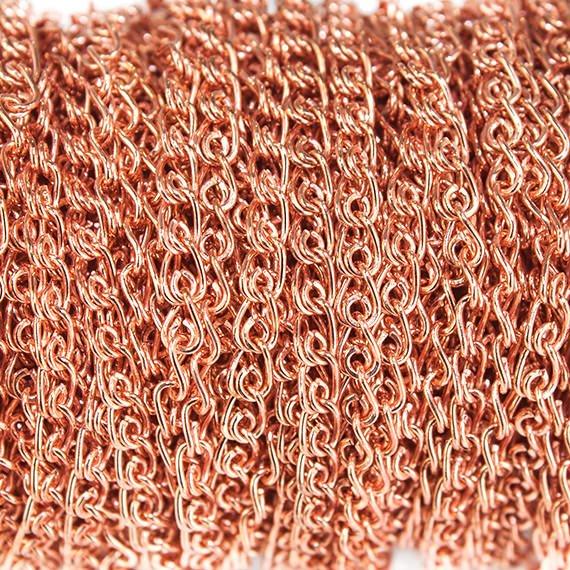 3mm Rose Gold plated Loop Link Chain by the Foot - The Bead Traders