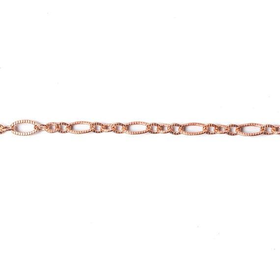 3mm Rose Gold plated Multiple Corrugated Oval Chain sold by the foot - The Bead Traders