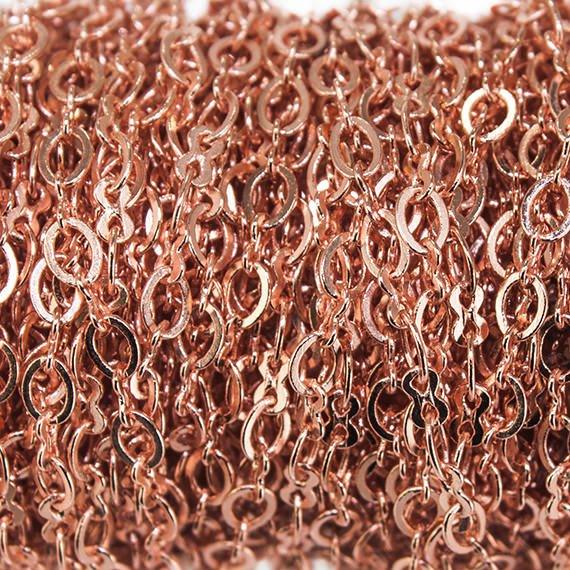 3mm Rose Gold plated Oval and Bowtie Link Chain by the Foot - The Bead Traders