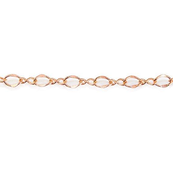 3mm Rose Gold plated Oval and Twist Link Chain by the Foot - The Bead Traders